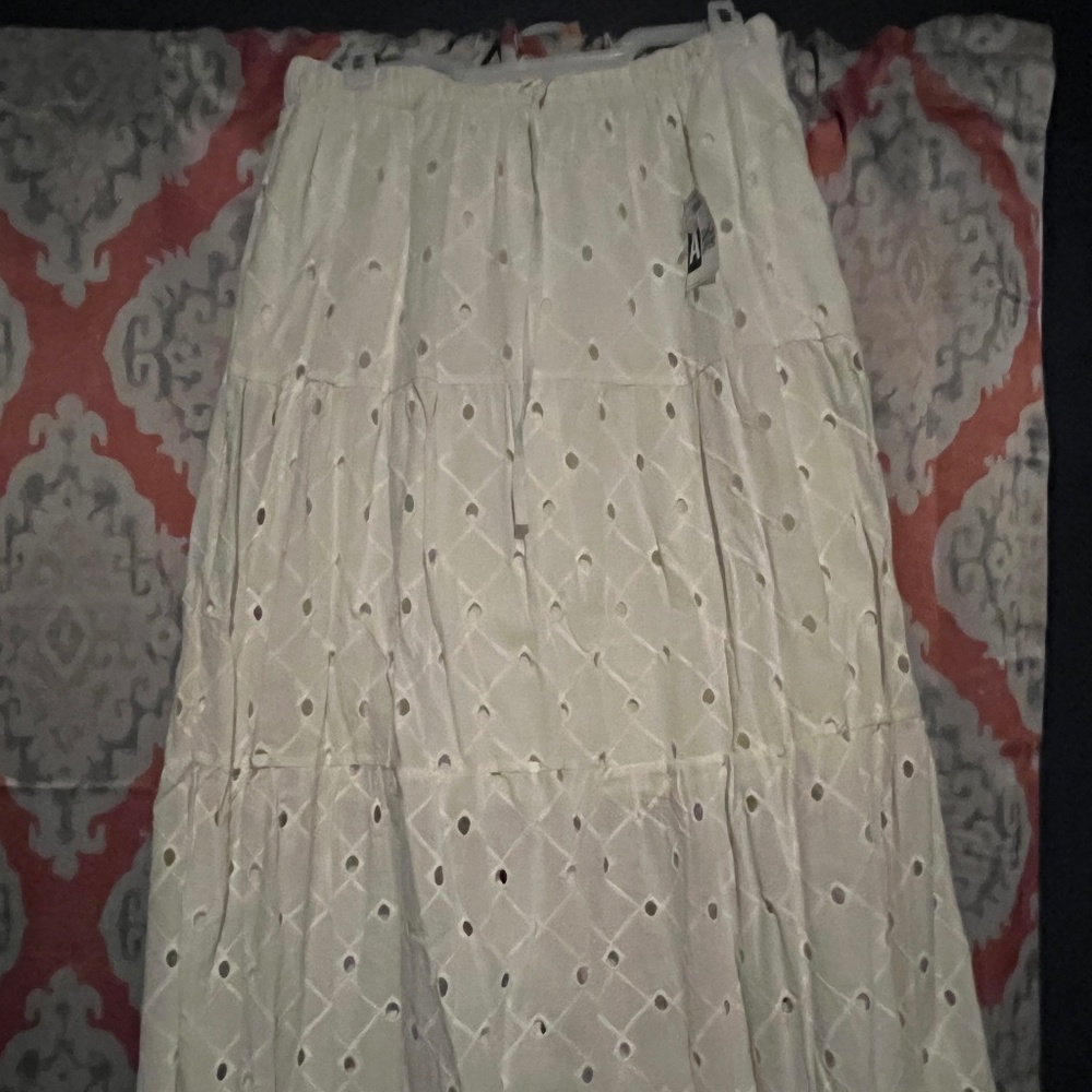 Maxi White Frill Skirt